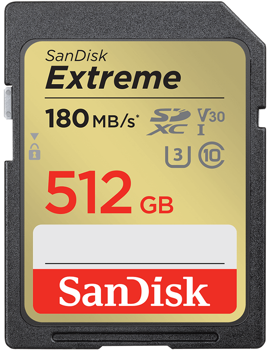SDXC карта памет SanDisk Extreme, 512GB, Клас 10 / UHS-1 U3 SDSDXVV-512G-GNCIN