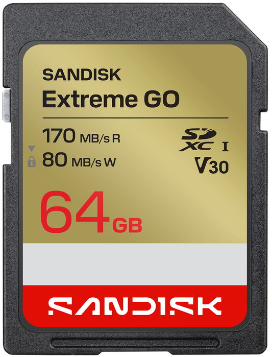 SDXC карта памет SanDisk Extreme Go, 64Gb, Клас 10 / UHS-1 U1 SDSDXGN-064G-GNCIN