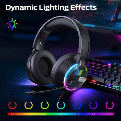 Геймърски слушалки 3.5mm Monster Mission 320, RGB, 1.9m, Черни