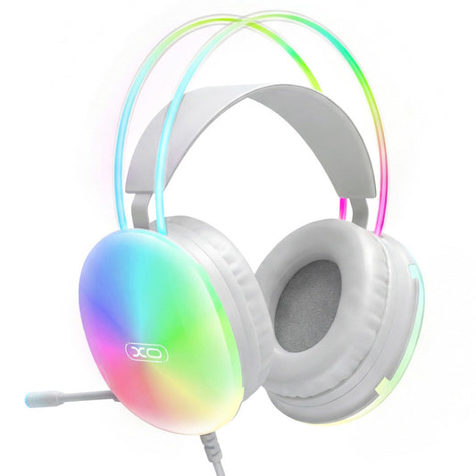 Геймърски слушалки 3.5мм XO Design GE11, RGB, бели