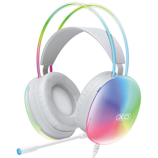 Геймърски слушалки 3.5мм XO Design GE11, RGB, бели