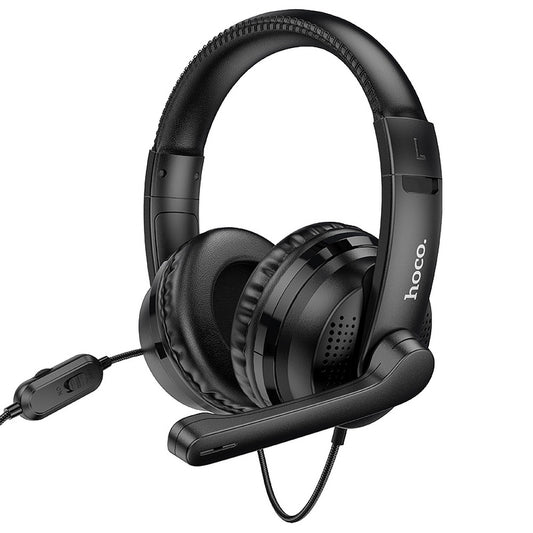 Геймърски слушалки 3.5мм HOCO W103, черни