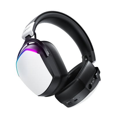 Геймърски безжични слушалки Acefast H11, RGB, BT / Wi-FI / Wired, Бели
