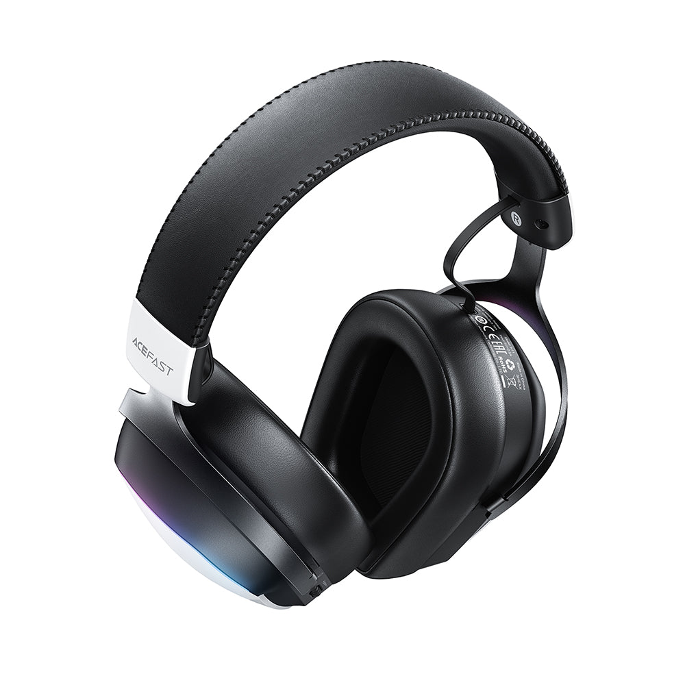 Геймърски безжични слушалки Acefast H11, RGB, BT / Wi-FI / Wired, Бели