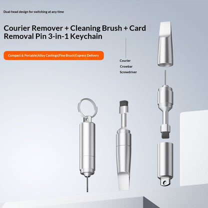 Ключ за SIM OEM CS-02, 3в1, тип ключодържател, сив