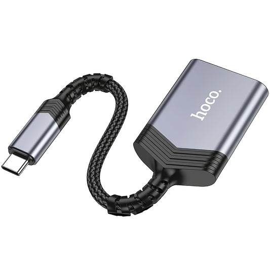 Четец за карти Lightning HOCO UA25, SD - microSD, Сив