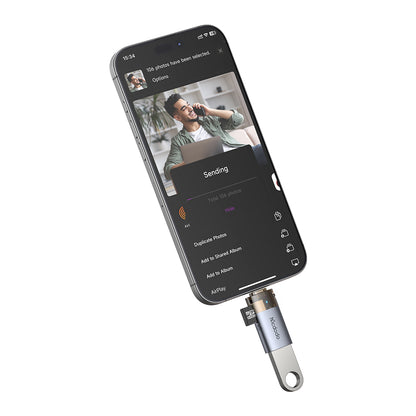 Четец за карти Lightning McDodo OT-7850, USB-A (OTG) - microSD, Черен