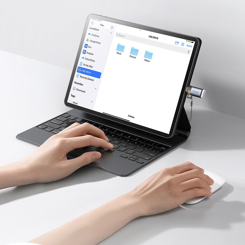 Четец за карти Lightning McDodo OT-7850, USB-A (OTG) - microSD, Черен