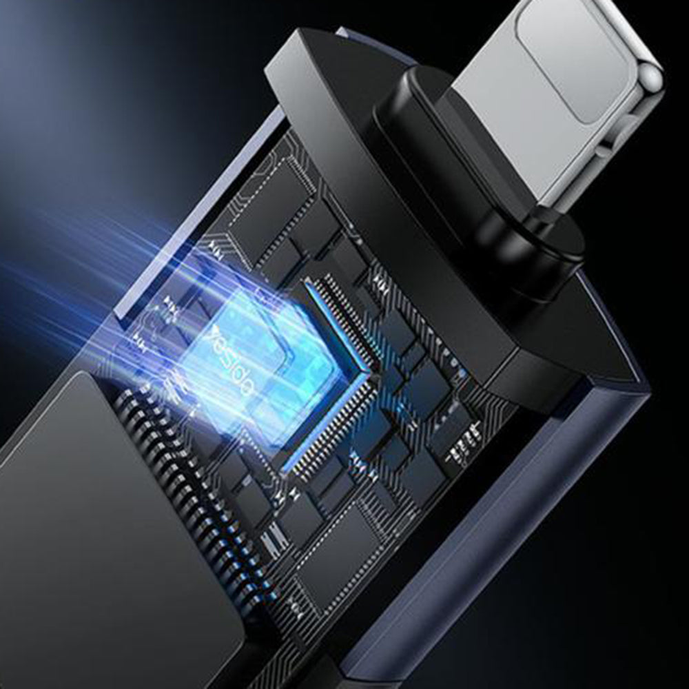 Четец за карти Lightning Yesido GS38, microSD, Сив