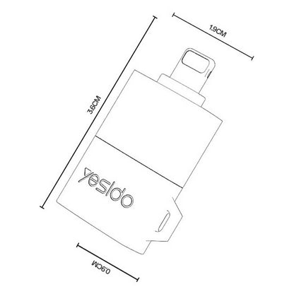 Четец за карти Lightning Yesido GS38, microSD, Сив