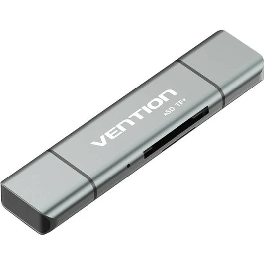 Четец за карти USB / USB-C / microUSB Vention, SD - microSD, Сив CCJH0