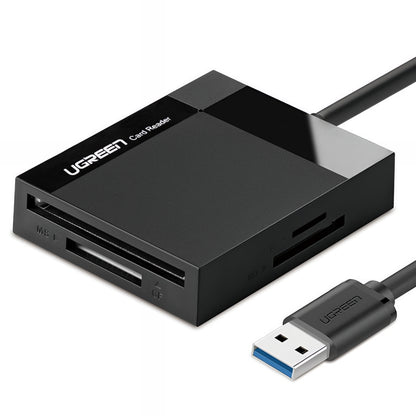 Четец за карти USB 3.0 UGREEN CR125, SD - microSD - CF - MS, Черен