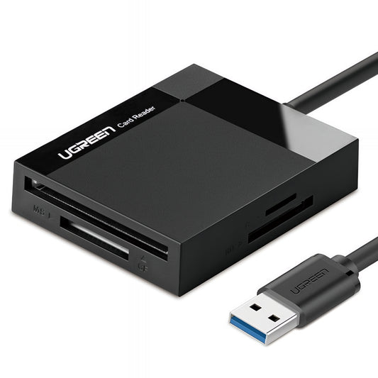 Четец за карти USB 3.0 UGREEN CR125, SD - microSD - CF - MS, Черен