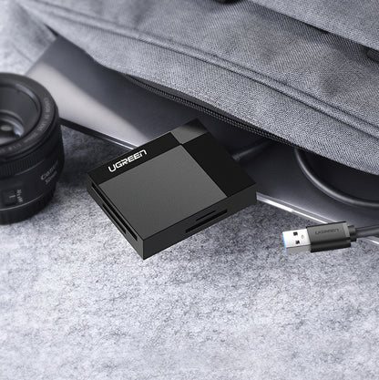 Четец за карти USB 3.0 UGREEN CR125, SD - microSD - CF - MS, Черен
