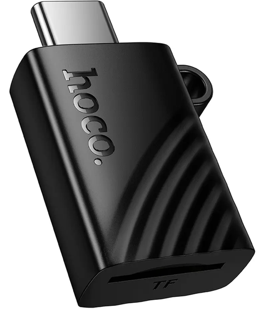 Четец за карти USB-C HOCO HB53, microSD, Черен