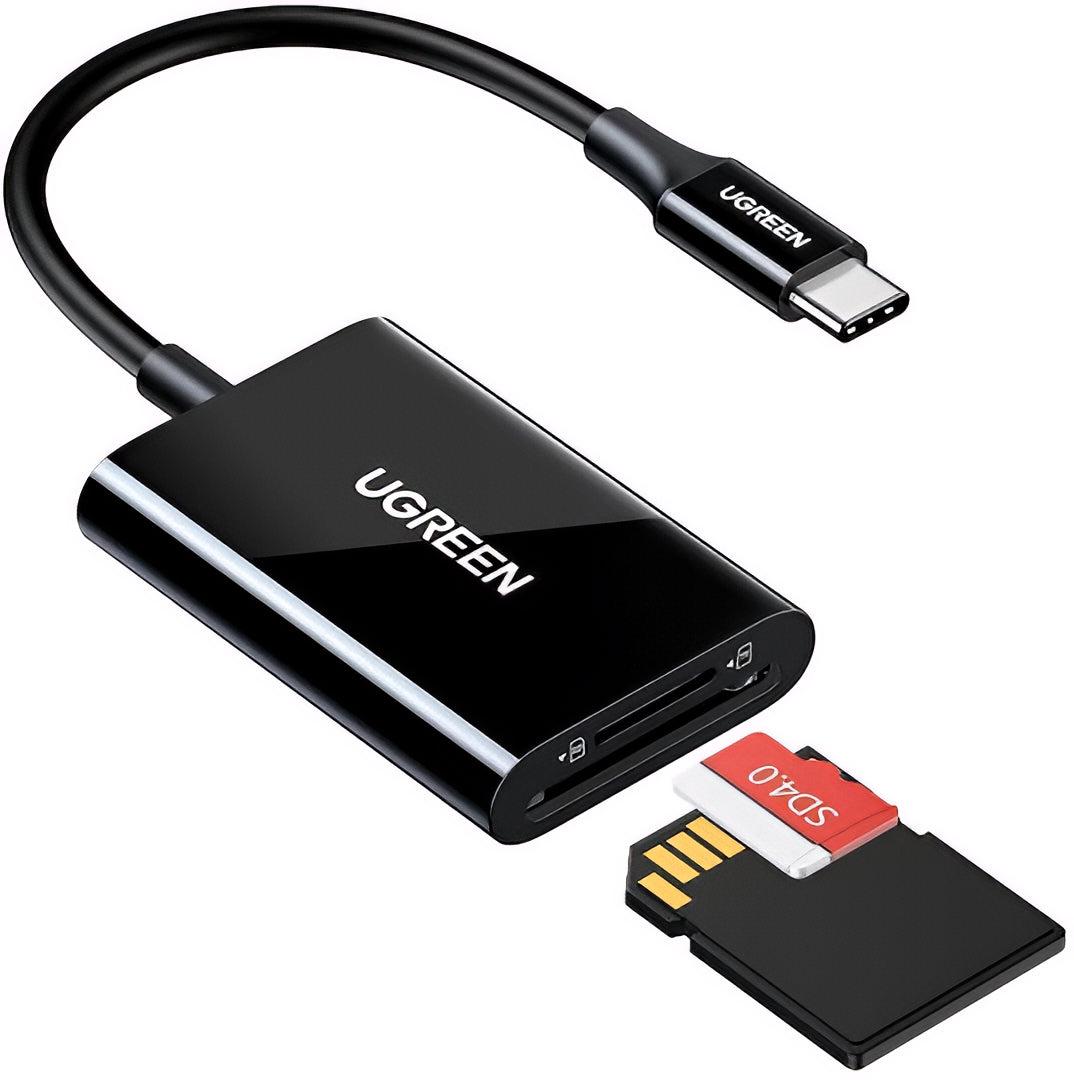 Четец за карти USB-C UGREEN CM265, SD - microSD, Черен