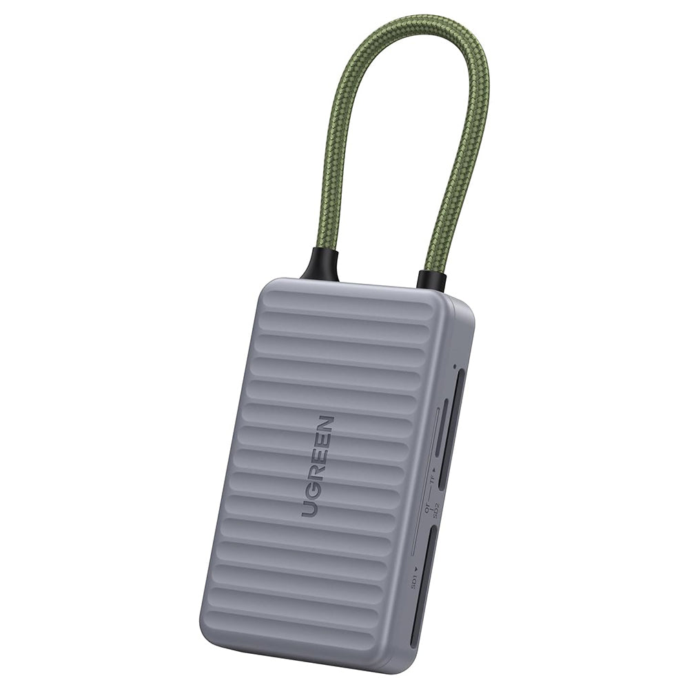 Четец за карти USB-C с органайзер UGREEN 55886, 2 x SD - microSD, Сив
