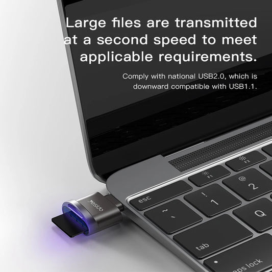 Четец за карти USB-C Yesido GS19, USB-A (OTG) - microSD, Сив