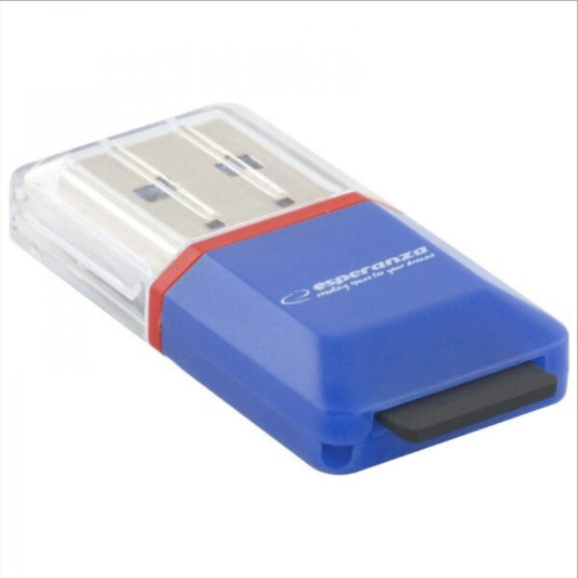 USB четец за карти Esperanza EA134B, microSD, Син