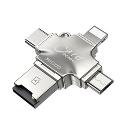 Четец за карти USB / USB-C / Lightning / microUSB Yesido GS13, microSD, Сребрист
