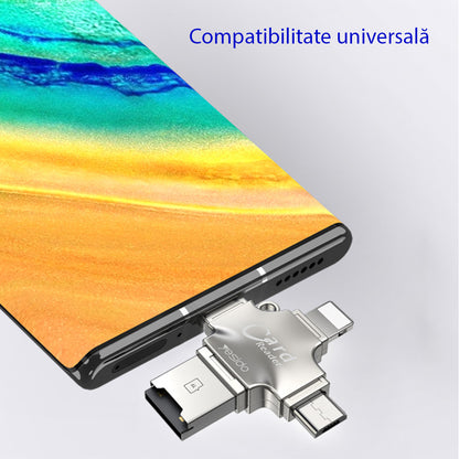 Четец за карти USB / USB-C / Lightning / microUSB Yesido GS13, microSD, Сребрист