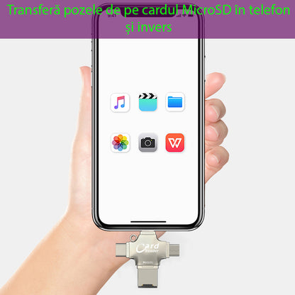 Четец за карти USB / USB-C / Lightning / microUSB Yesido GS13, microSD, Сребрист
