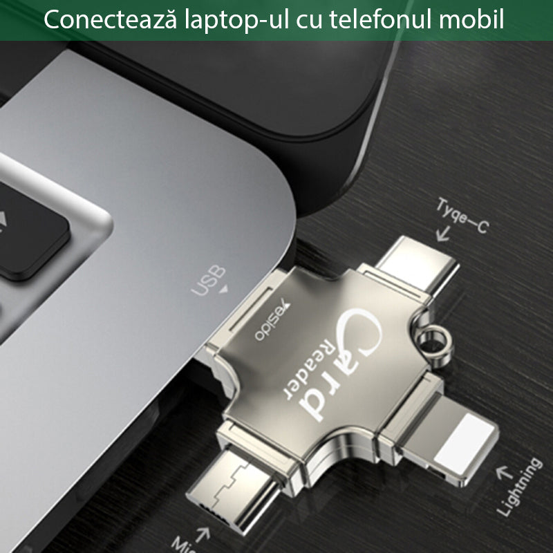 Четец за карти USB / USB-C / Lightning / microUSB Yesido GS13, microSD, Сребрист