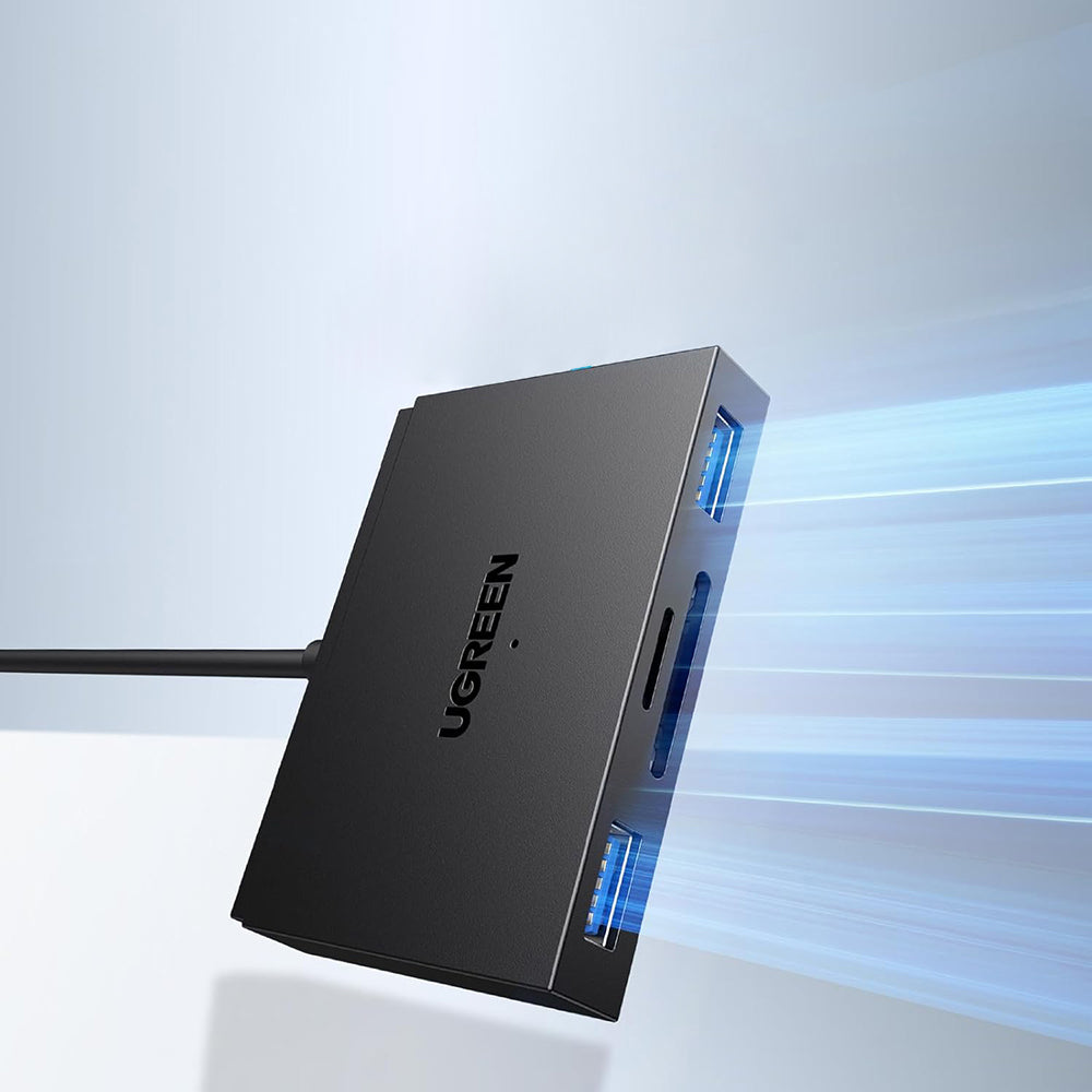 Четец за карти USB / USB-C UGREEN CM812 (45167), SD - microSD - 2 x USB-A, Черен
