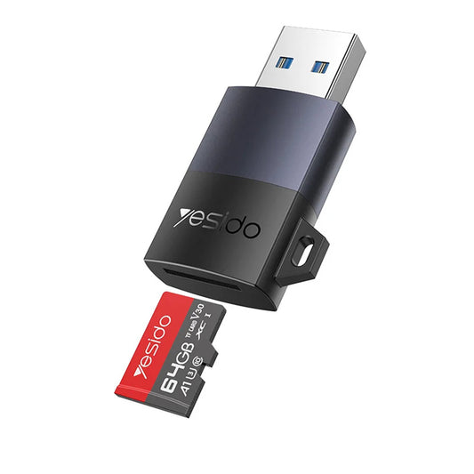 Четец за карти USB Yesido GS36, microSD, Черен