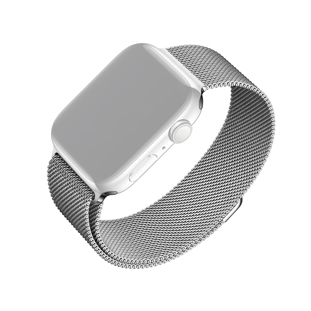 Fixed Mesh Strap for Apple Watch 49mm / 46mm / 45mm / 44mm / 42mm Series, Silver
