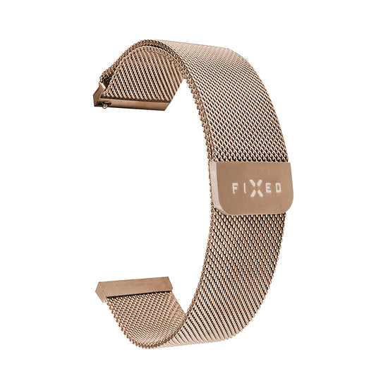 Каишка Fixed Mesh за Huawei Watch / Garmin Watch Series, 18 мм, розово злато