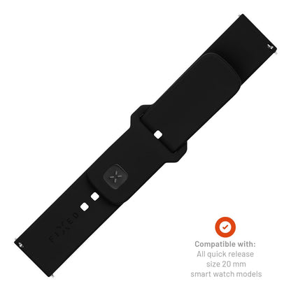 Каишка Fixed Silicone Sporty за Samsung Galaxy Watch / Huawei Watch Series, 20mm, Черна