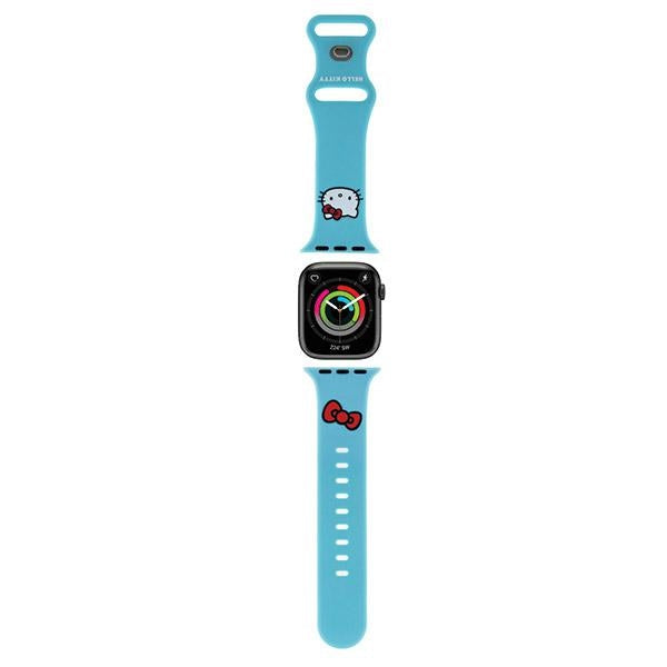 Каишка Hello Kitty Silicone Kitty Head за Apple Watch 42mm / 41mm / 40mm / 38mm Series, Синя