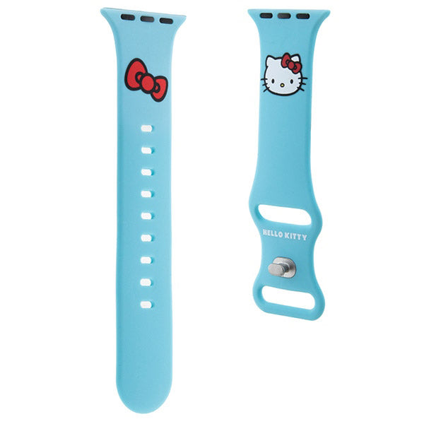Каишка Hello Kitty Silicone Kitty Head за Apple Watch 42mm / 41mm / 40mm / 38mm Series, Синя