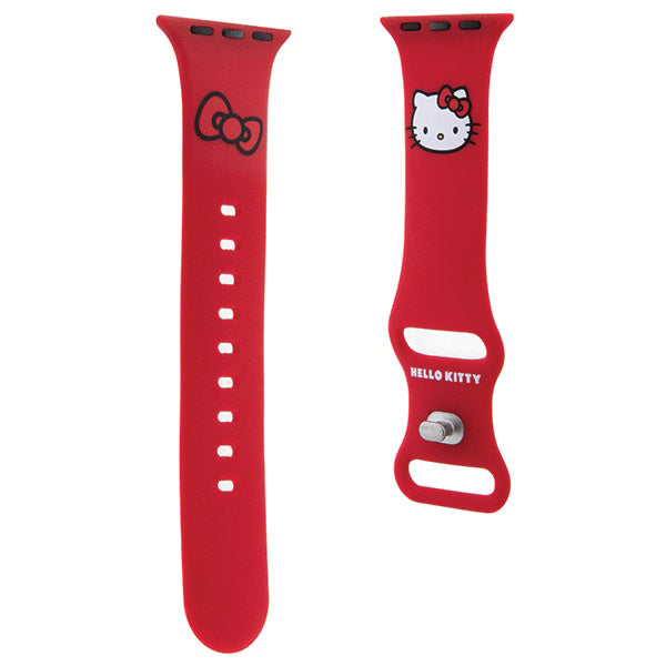 Каишка Hello Kitty Silicone Kitty Head за Apple Watch 42mm / 41mm / 40mm / 38mm Series, Розова