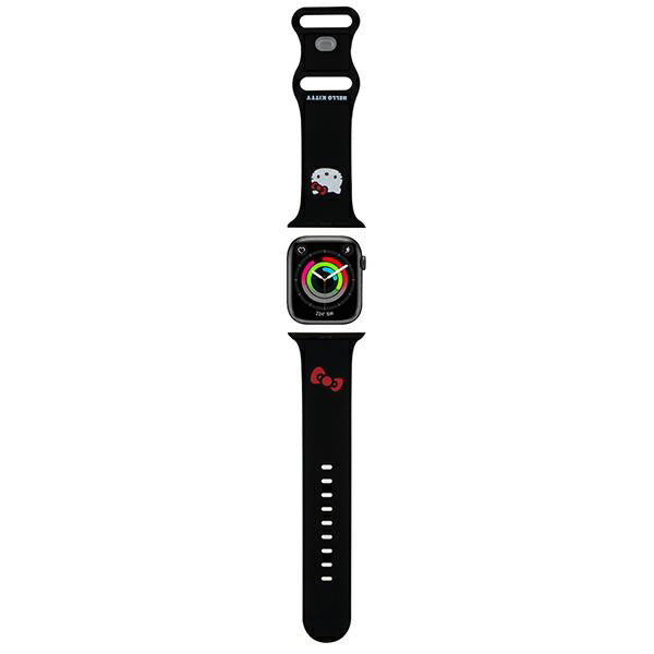 Каишка Hello Kitty Silicone Kitty Head за Apple Watch 49mm / 46mm / 45mm / 44mm / 42mm Series, Черна