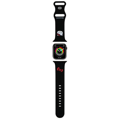 Каишка Hello Kitty Silicone Kitty Head за Apple Watch 49mm / 46mm / 45mm / 44mm / 42mm Series, Черна