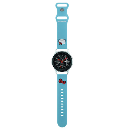 Hello Kitty Silicone Kitty Head Strap for Samsung Galaxy Watch / Huawei Watch 46mm / 45mm / 41mm Series, Blue