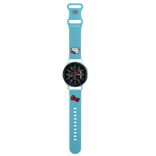 Каишка Hello Kitty Silicone Kitty Head за Samsung Galaxy Watch / Huawei Watch 46mm / 45mm / 41mm Series, Синя