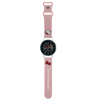 Каишка Hello Kitty Silicone Kitty Head за Samsung Galaxy Watch / Huawei Watch 46mm / 45mm / 41mm Series, Розова