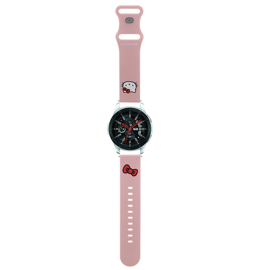 Каишка Hello Kitty Silicone Kitty Head за Samsung Galaxy Watch / Huawei Watch 46mm / 45mm / 41mm Series, Розова