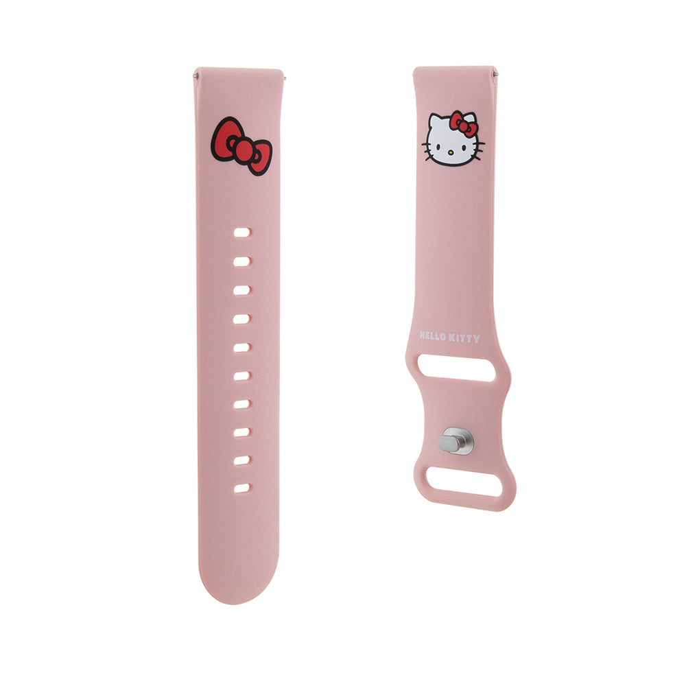 Каишка Hello Kitty Silicone Kitty Head за Samsung Galaxy Watch / Huawei Watch 46mm / 45mm / 41mm Series, Розова
