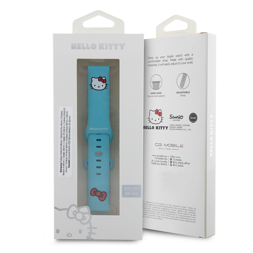 Каишка Hello Kitty Silicone Kitty Head за Samsung Galaxy Watch / Huawei Watch Series, Синя