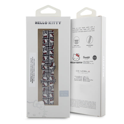 Каишка Hello Kitty Silicone Kitty Heads & Stripes за Samsung Galaxy Watch / Huawei Watch Series, Черна