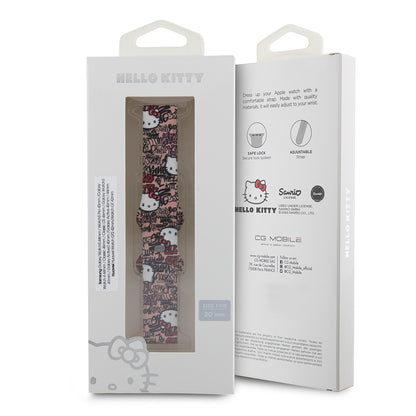 Каишка Hello Kitty Silicone Tags Graffiti за Samsung Galaxy Watch / Huawei Watch Series, Розова