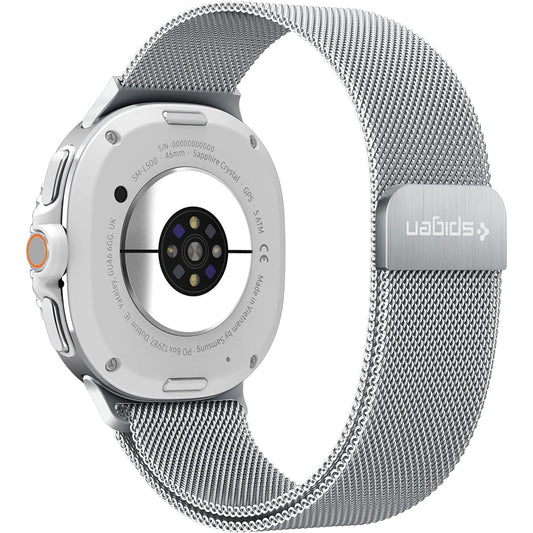 Каишка Spigen Metal Fit за Samsung Galaxy Watch9 / Watch8 / Watch8 Classic Series, Сребриста AMP10121