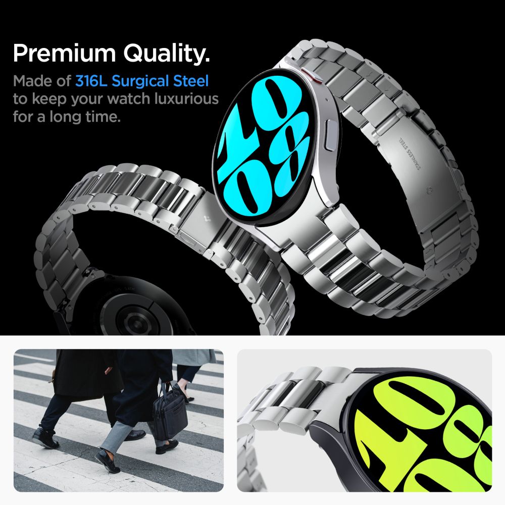 Каишка Spigen Modern Fit за Samsung Galaxy Watch6 44mm, Сребриста