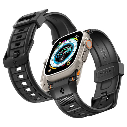 Каишка Spigen Rugged за Apple Watch 49 мм / 46 мм / 45 мм / 44 мм Series, матово черна AMP02854