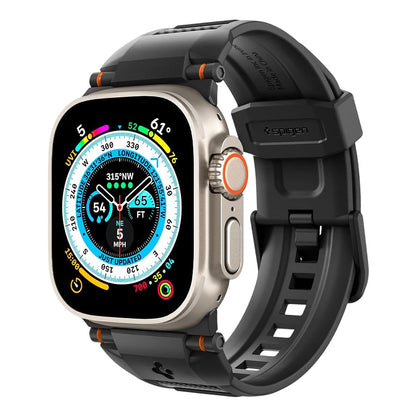 Каишка Spigen Rugged за Apple Watch 49 мм / 46 мм / 45 мм / 44 мм Series, матово черна AMP02854