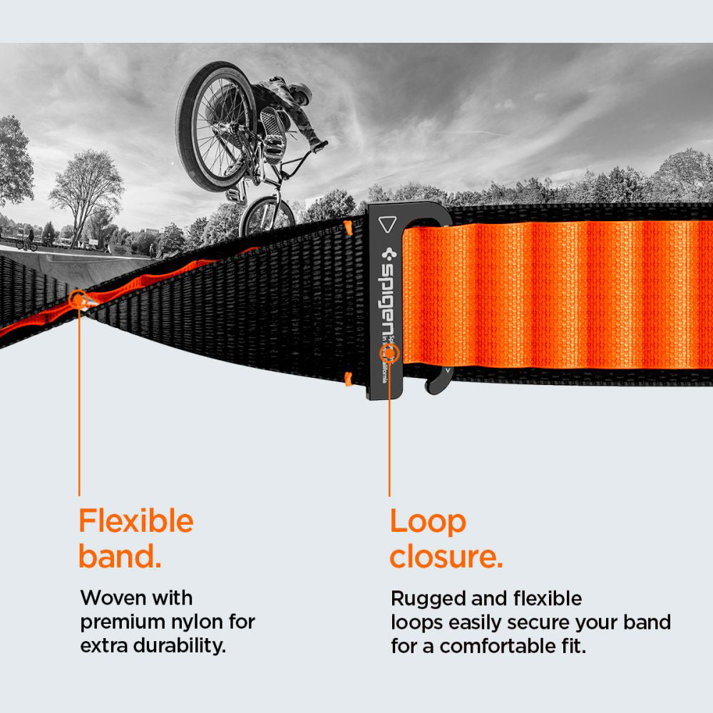 Каишка Spigen WBF1 за Apple Watch 49mm / 46mm / 45mm / 44mm Series, Черно-Оранжева